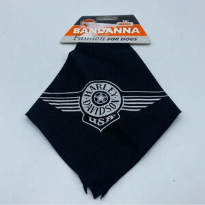 Harley-Davidson Pet Dog Bandanna, 20 for Small Dogs Black Silver